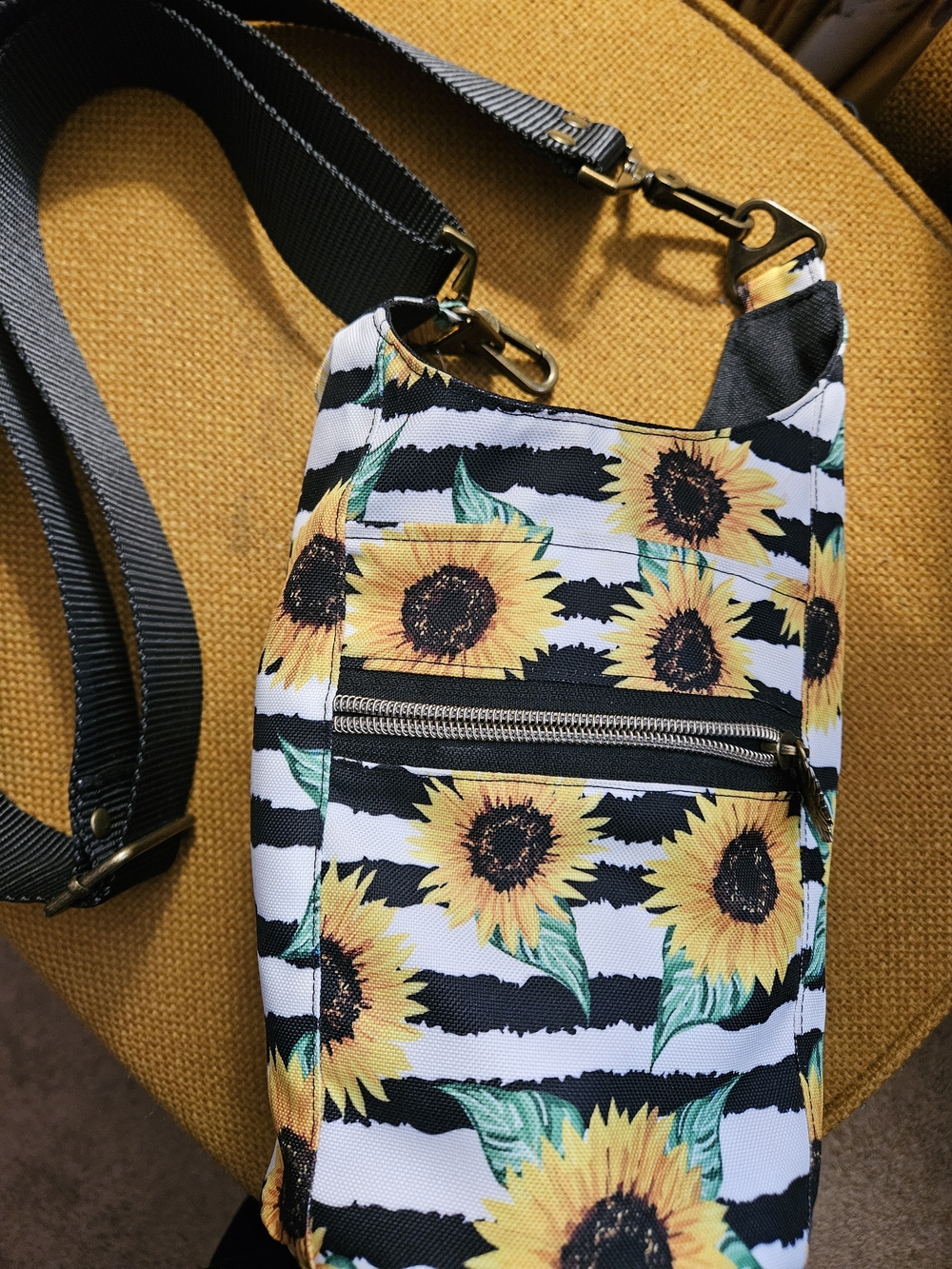 Sunflower Stripe Crossbody Bag in Yellow and Black